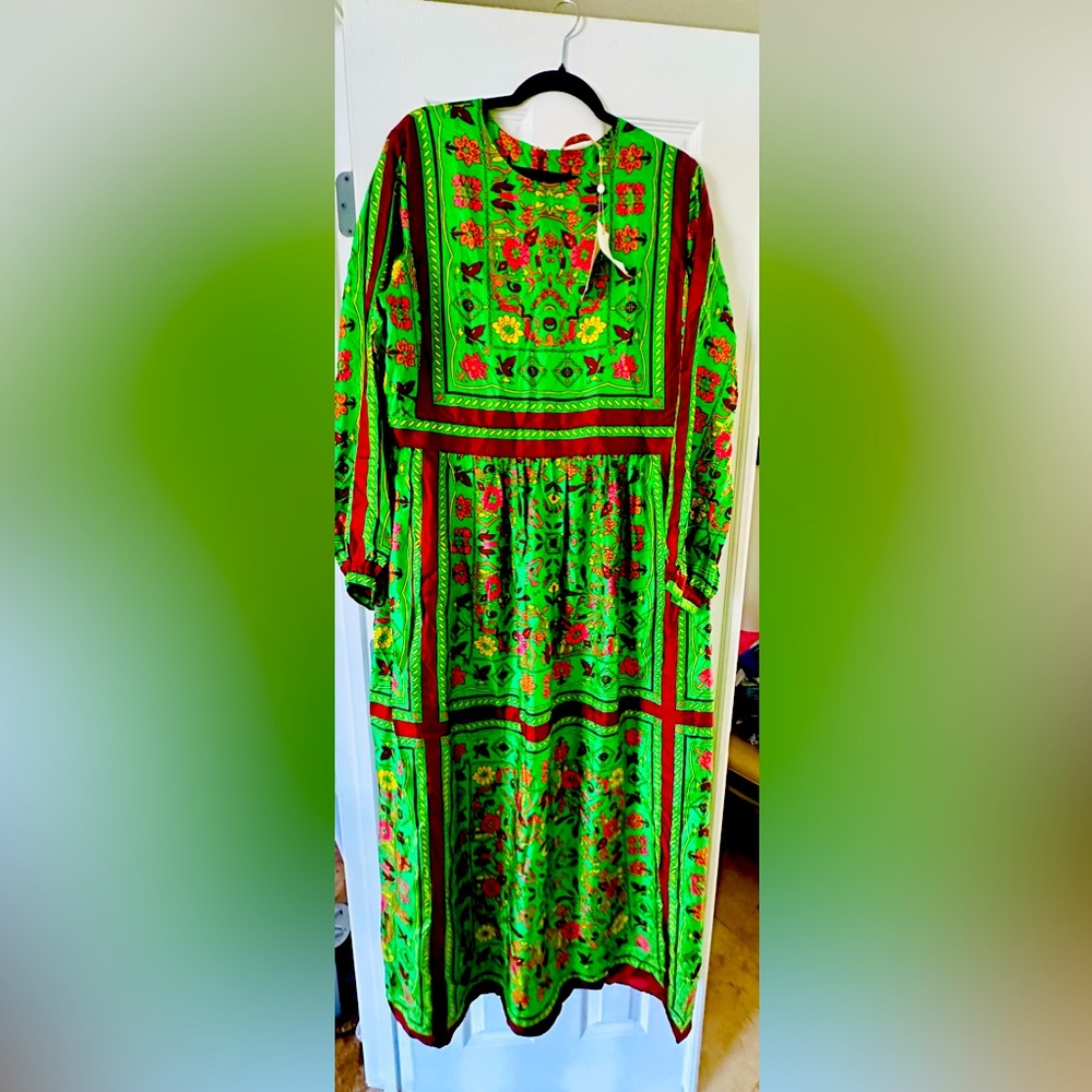 Tory Burch Scarf Print Silk Maxi Dress